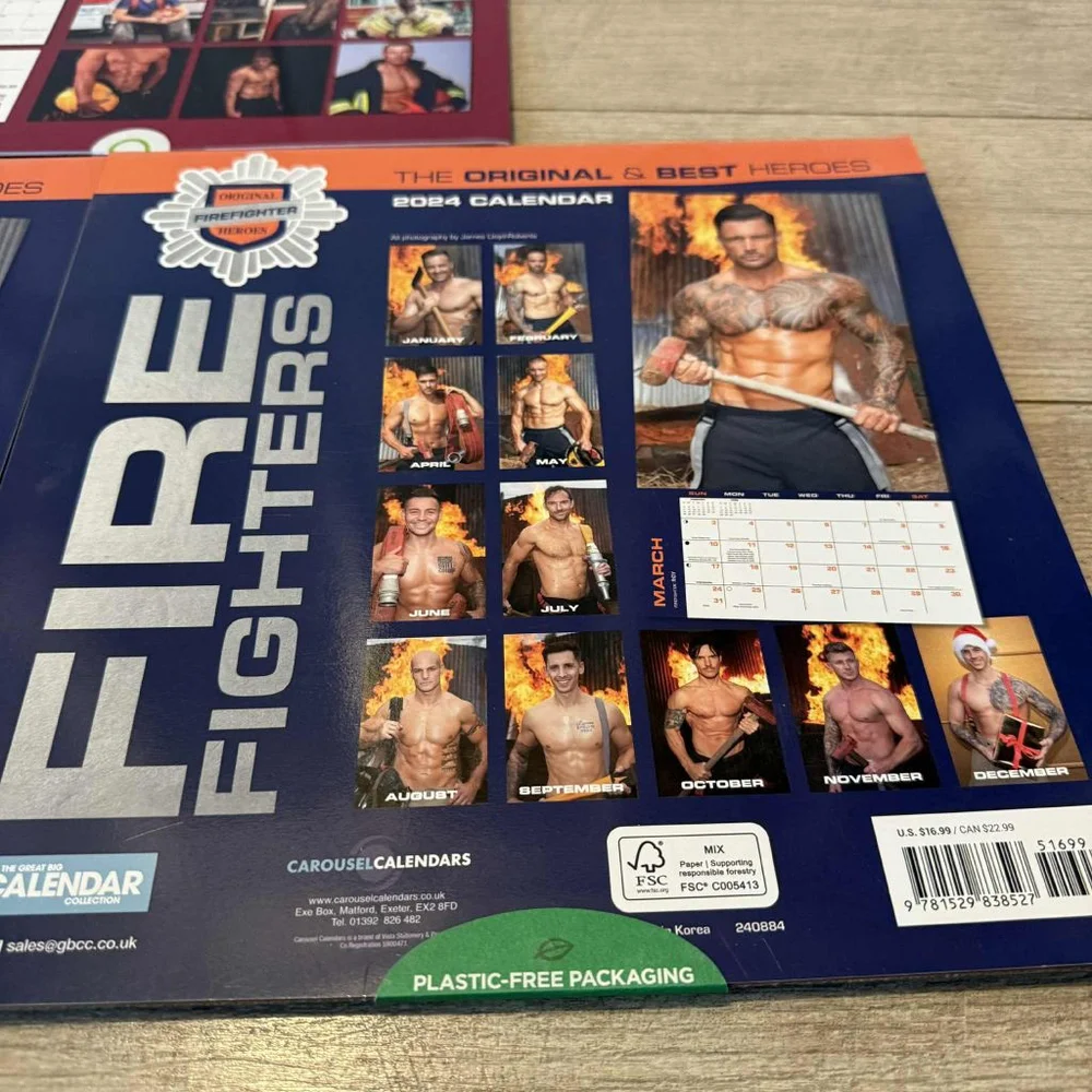 Firefighters 2024 Calendar Blue Orange